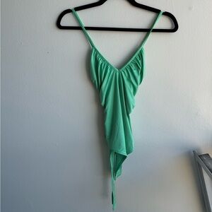 H&M Jersey Thong Bodysuit Light Green